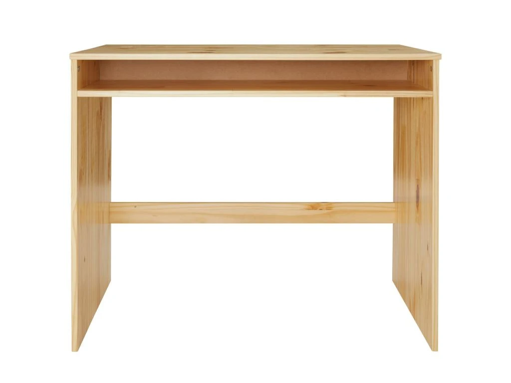 Bureau ALICE Table De Travail Avec 1 Niche De Rangement Sous Le Plateau, En Pin Massif Recouvert D'un Vernis Naturel – Image 3