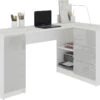 BALAUR - Bureau Informatique D'angle - 155x85x77 Cm - 3 Tiroirs - Table Ordinateur