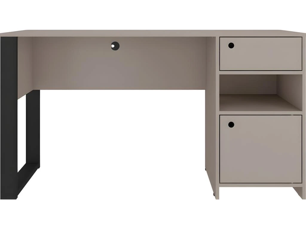Bureau Gamer 1 Caisson 1 Tiroir Taupe – Image 3