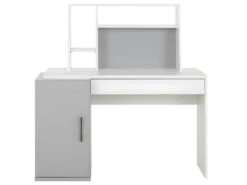 Bureau Avec Rangements Iséo Blanc Et Gris Clair