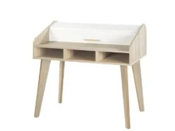 Bureau Dos D'âne Vintage Rideau Blanc - Nombre De Tiroirs: 0 Tiroir