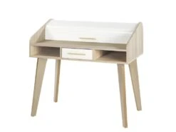 Bureau Dos D'âne Vintage Rideau Blanc - Nombre De Tiroirs: 1 Tiroir