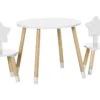 Ensemble Table Et Chaises Enfant Design Scandinave Motif étoile Bois Pin MDF Blanc