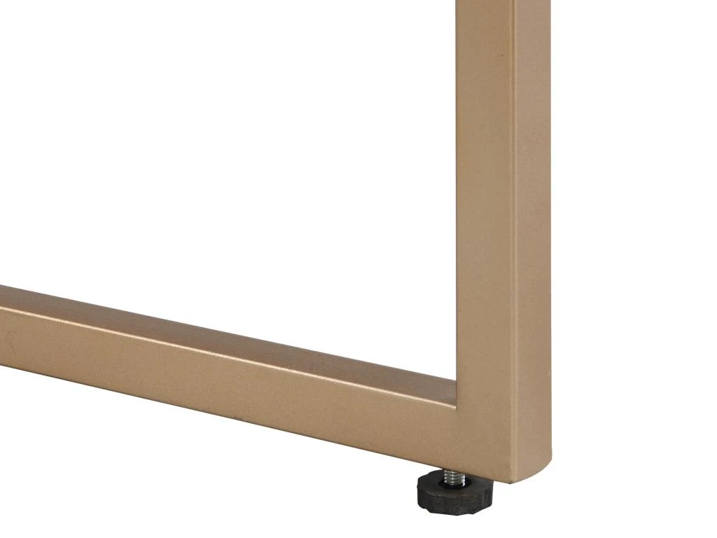 Bureau Console Avec 3 Tiroirs - MDF Et Métal - Naturel Et Doré - DEYAM – Image 9