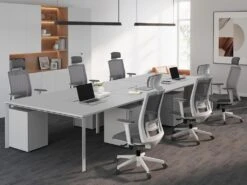 Bureau Bench 6 Personnes - Blanc - L120 Cm - DOWNTOWN