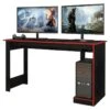 Bureau Gamer Noir Et Rouge 136 Cm