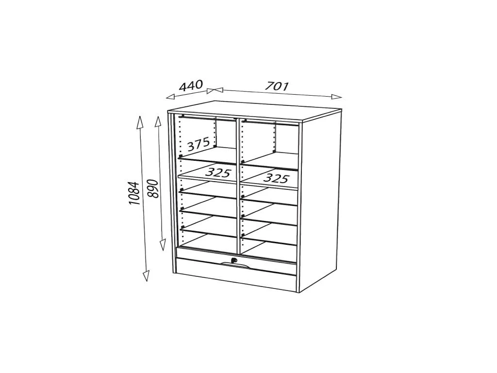 Classeur Double à Rideau Merisier Taille M - KLASS – Image 5
