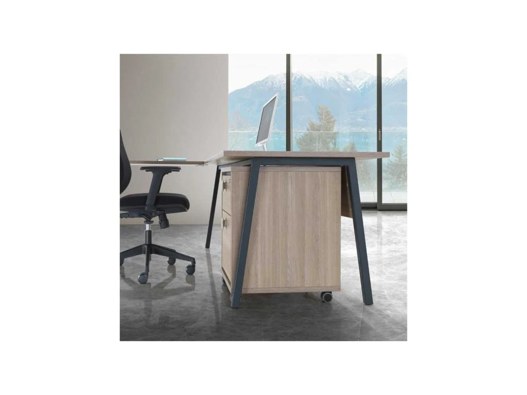 Caisson De Rangement 2 Tiroirs Chêne Clair - ISAURE N°2 – Image 2