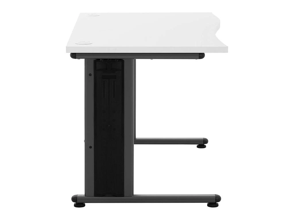 Bureau Informatique Ordinateur 120 X 73 Cm Blanc Gris 14_0005954 – Image 4