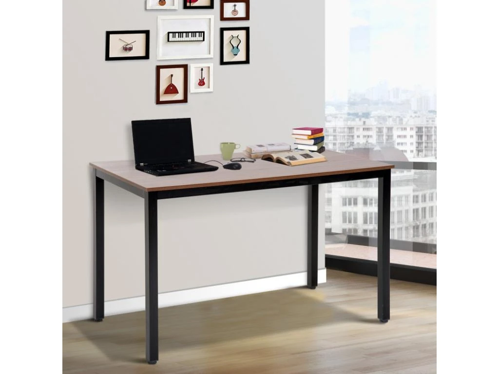 Meuble De Bureau Multifonction Noyer Et Noir – Image 2