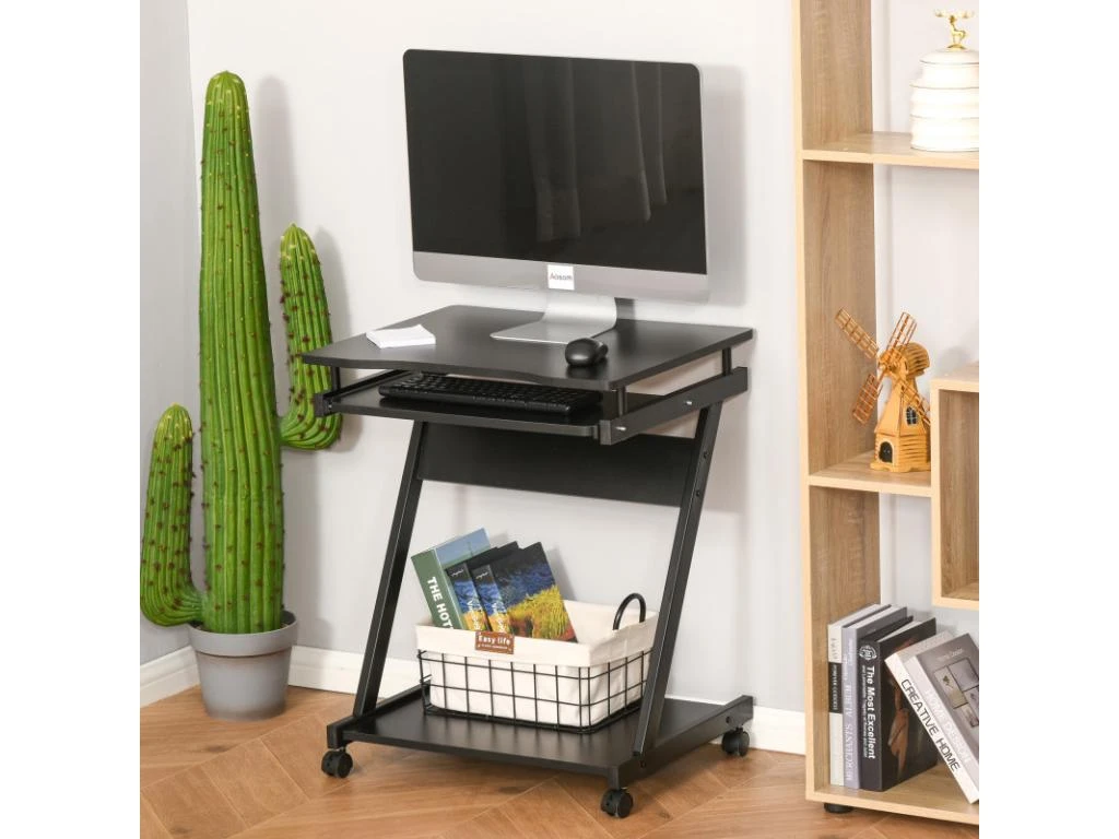 Bureau Informarique Roulant ZOLA Noir – Image 2