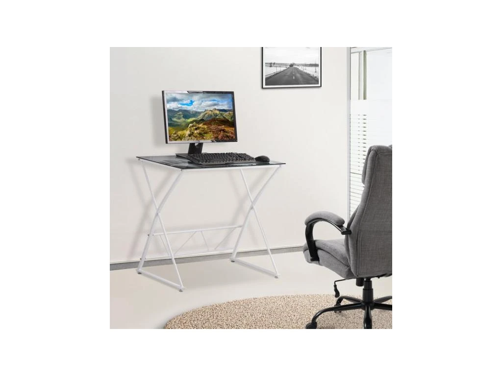 Bureau Verre Trempé NEW-YORK Blanc – Image 5