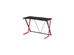 Bureau Gaming La Meilleraie En Bois Mdf Style Fibre De Carbone Noir / Rouge