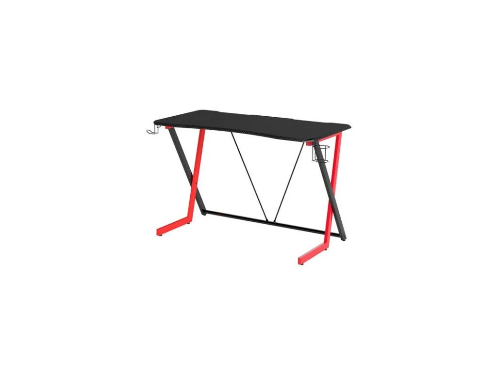 Bureau Gaming La Meilleraie En Bois Mdf Style Fibre De Carbone Noir / Rouge