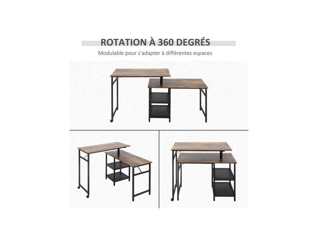 Bureau D'angle PETER Brun – Image 5