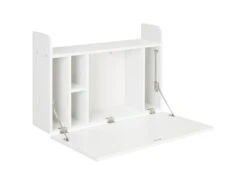 Bureau Mural Multi-rangement Pliable CLOVIS Blanc