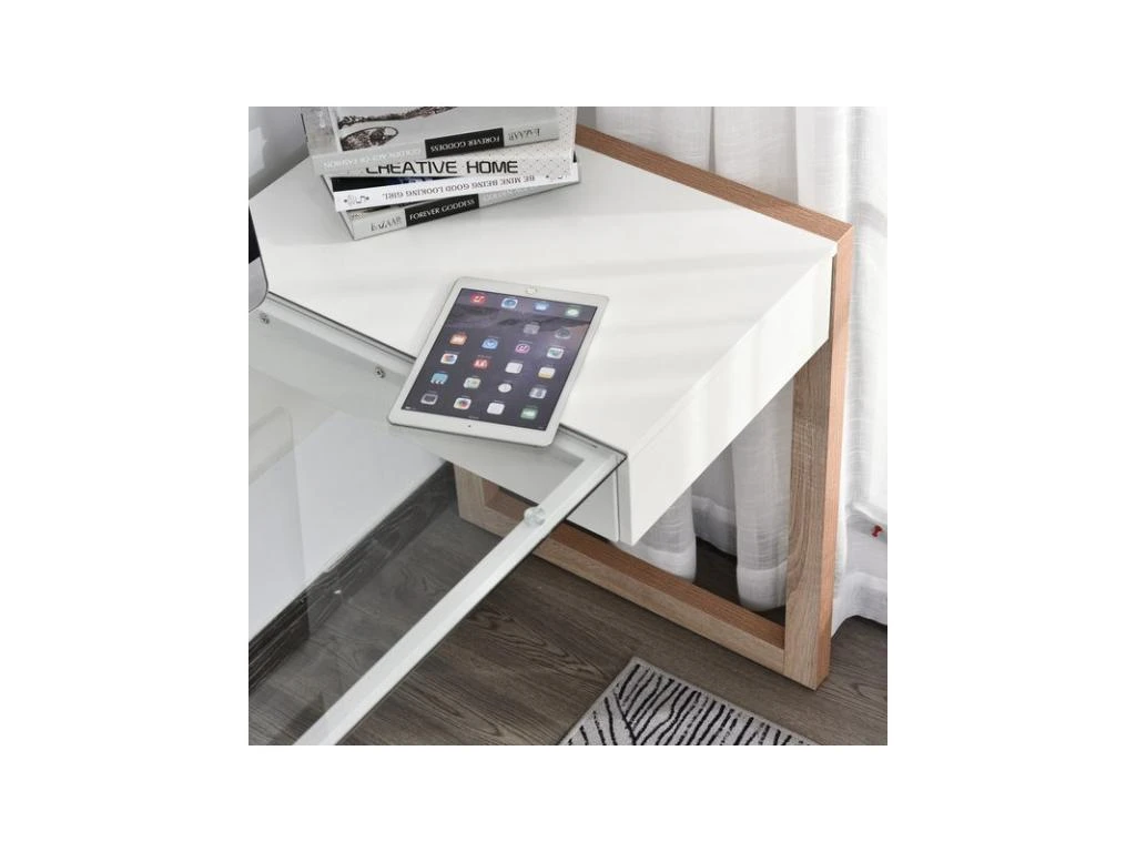 Bureau STANFORD Blanc Et Bois – Image 4