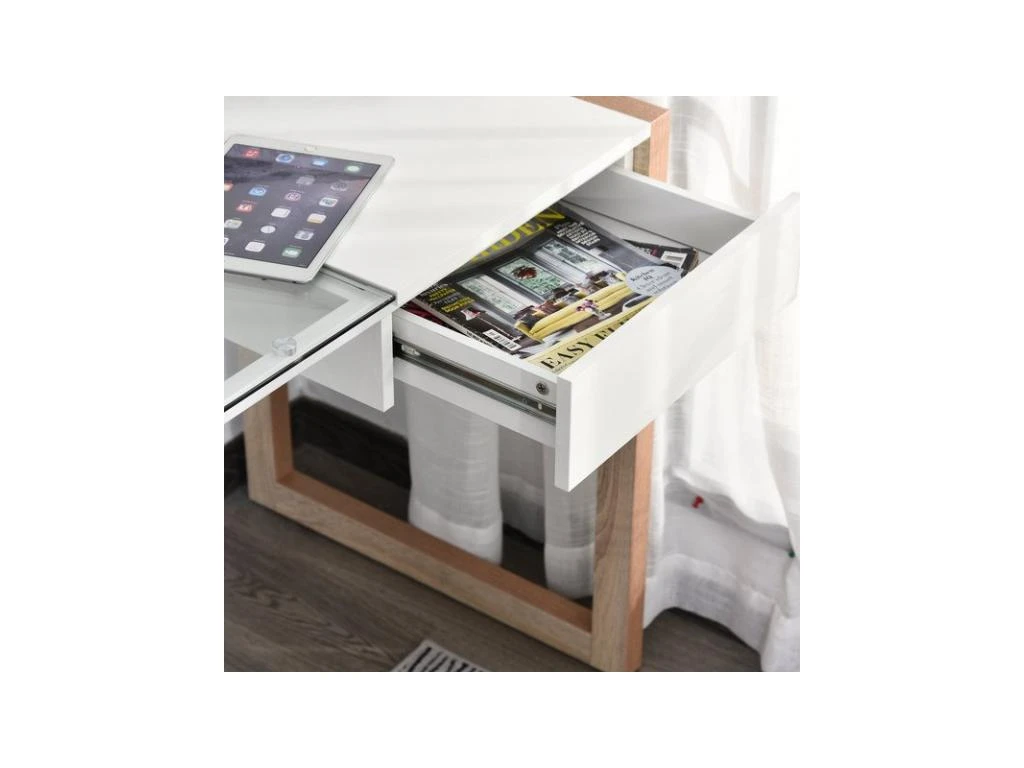 Bureau STANFORD Blanc Et Bois – Image 5