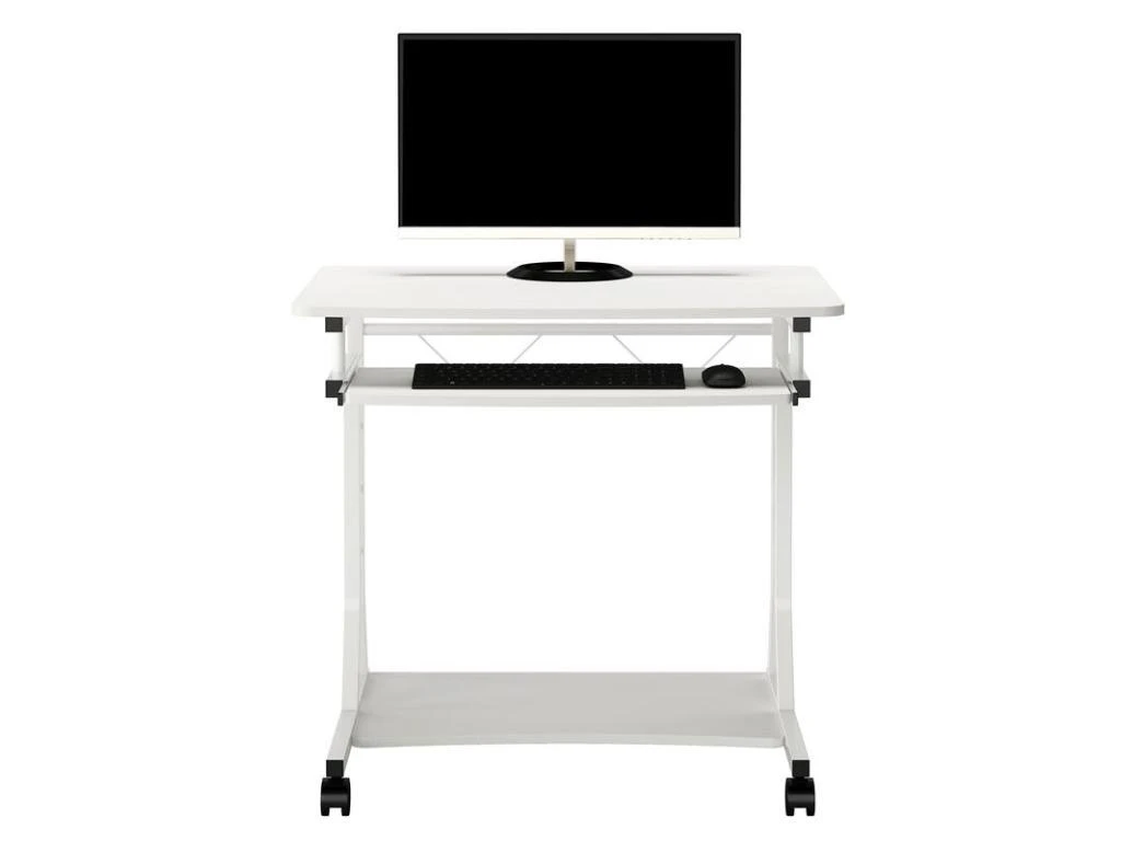 Petit Bureau Informatique - Roulant - Bois Blanc – Image 6
