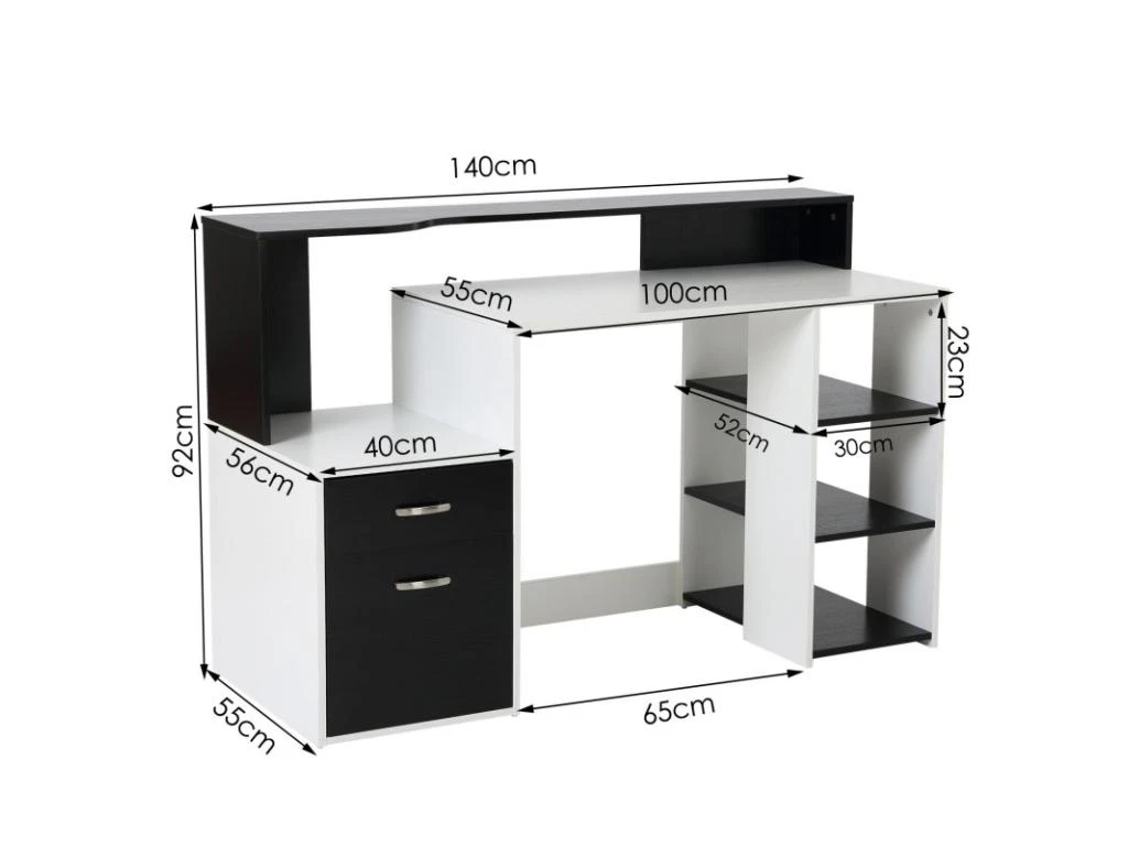 Bureau Informatique Ase Noir Et Blanc – Image 3