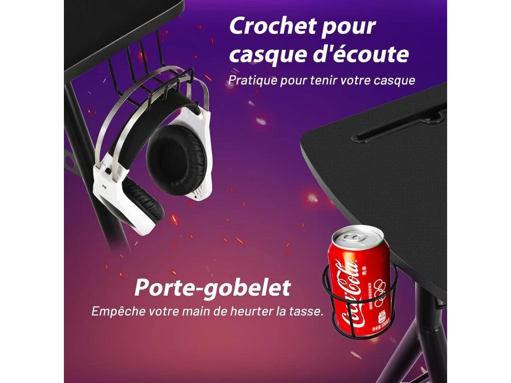 Bureau Gamer Pour E-sports Table Pour Ordinateur/pc Avec Porte-gobelet – Image 3
