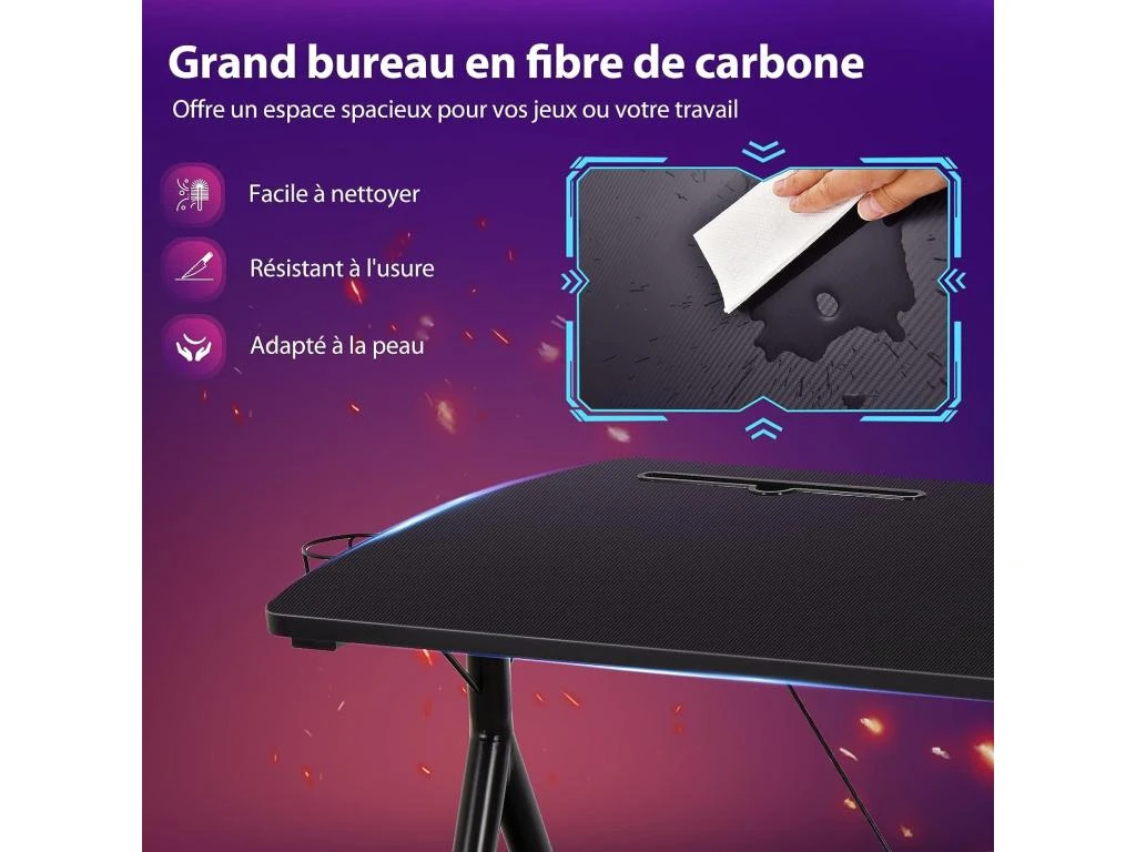 Bureau Gamer Pour E-sports Table Pour Ordinateur/pc Avec Porte-gobelet – Image 5