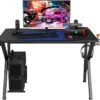 Bureau Gamer Table Informatique 115 X 75 X 76 Cm Avec Porte-gobelet Stable K Cadre