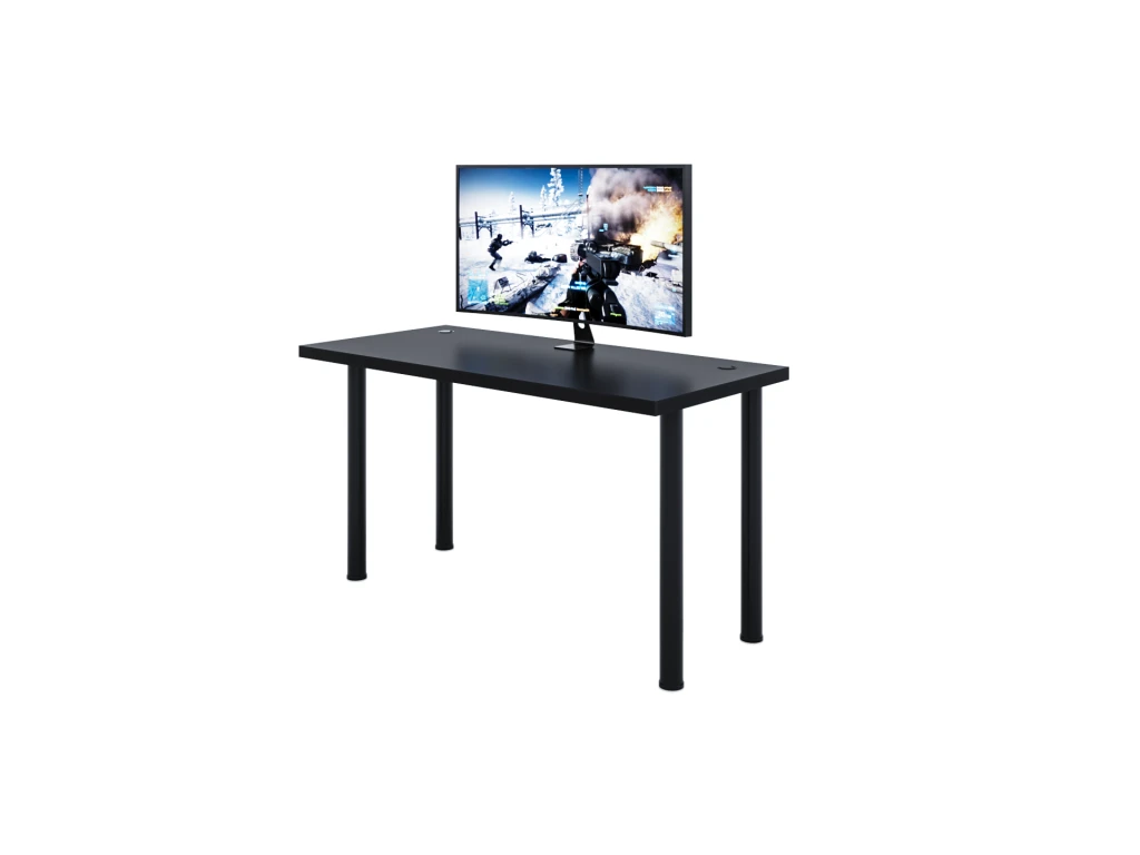 Bureau Gaming Noir, Bureau Gamer, Bureau D'ordinateur, Bureau De Jeu Bureau, 120 X 73 X 60 Cm – Image 2