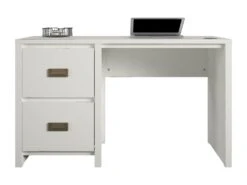 Bureau Caisson Avec 2 Tiroirs En MDF Blanc