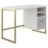 Bureau Simple Caisson En MDF Blanc