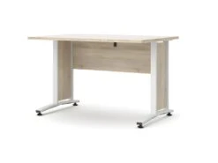 Prisme Bureau B, Imitation Chêne, Blanc.