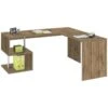 Bureau Dmassaro, Bureau D'angle Support PC, Table De Bureau Polyvalente, Bureau Gain De Place Multiposition, 100% Made In Italy, Cm 160x60h78, Chêne