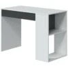 Bureau Danani, Bureau Réversible Avec Tiroir, Table D'étude Ou De Bureau Pour PC, 101x50h73 Cm, Blanc Et Anthracite