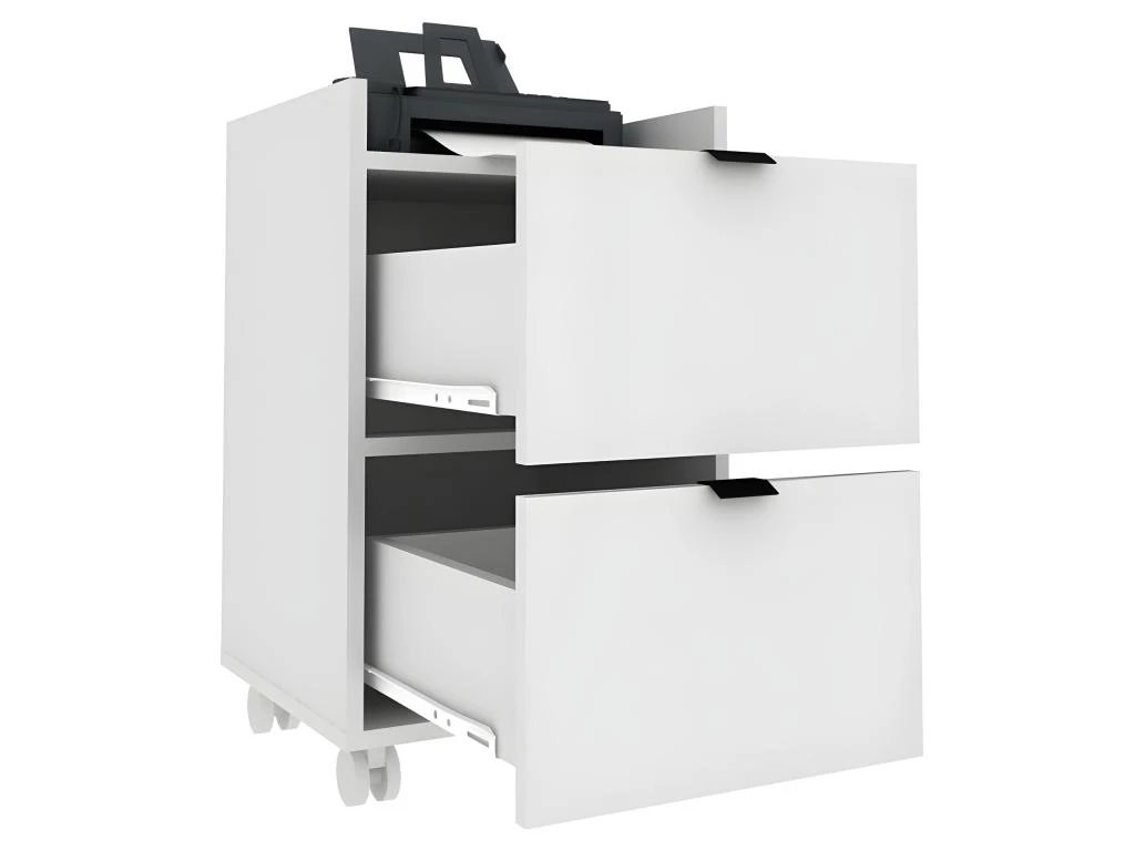 Caisson Roulant 2 Tiroirs Blanc Office – Image 2