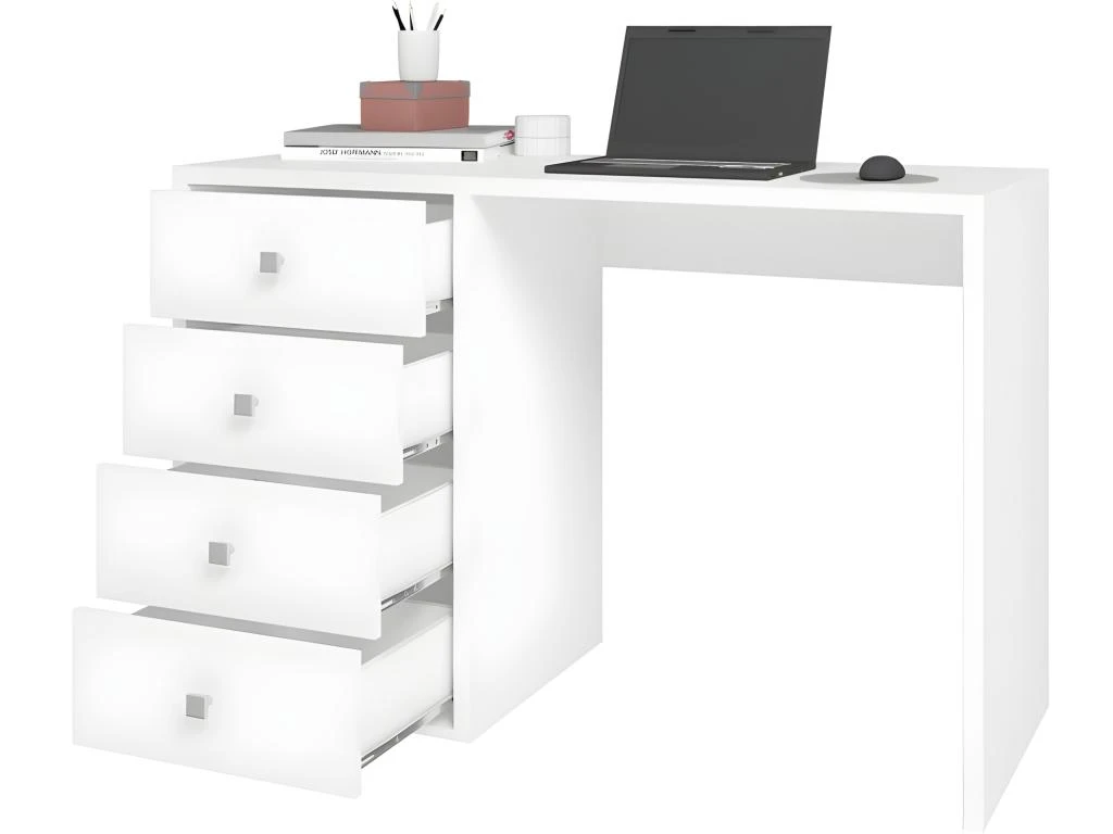 Bureau Blanc 4 Tiroirs 120 Cm Office – Image 2