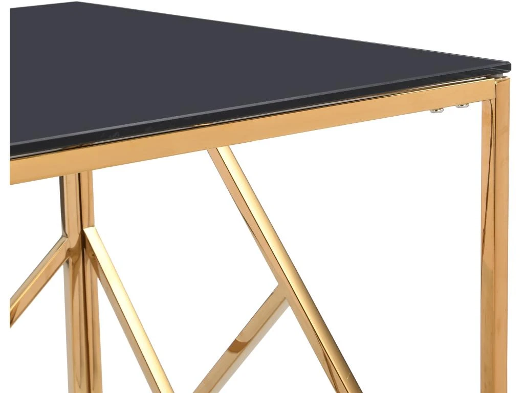 Bureau En Verre Trempé Et Acier - Doré Et Noir - ATHENA De Pascal Morabito – Image 6