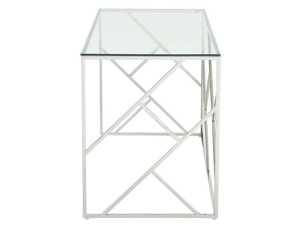 Bureau En Verre Trempé Et Acier - Argent Et Transparent - ATHENA De Pascal Morabito – Image 5