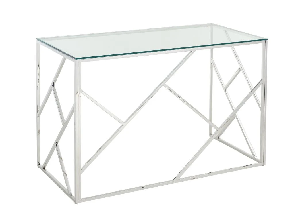 Bureau En Verre Trempé Et Acier - Argent Et Transparent - ATHENA De Pascal Morabito – Image 4