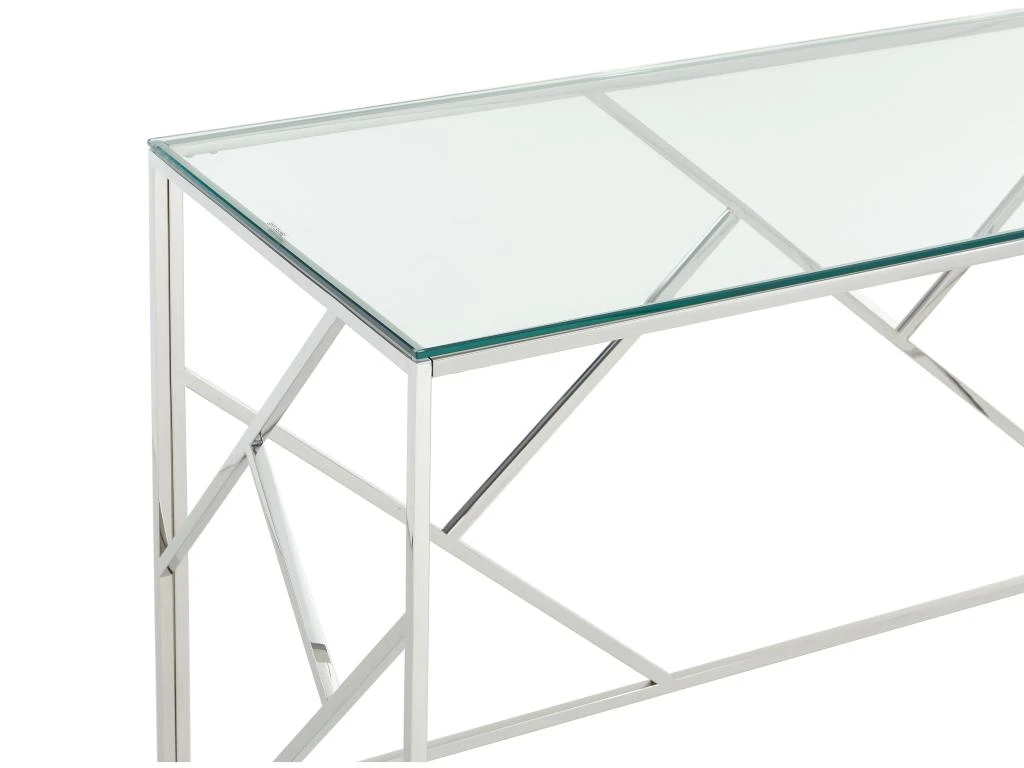 Bureau En Verre Trempé Et Acier - Argent Et Transparent - ATHENA De Pascal Morabito – Image 6
