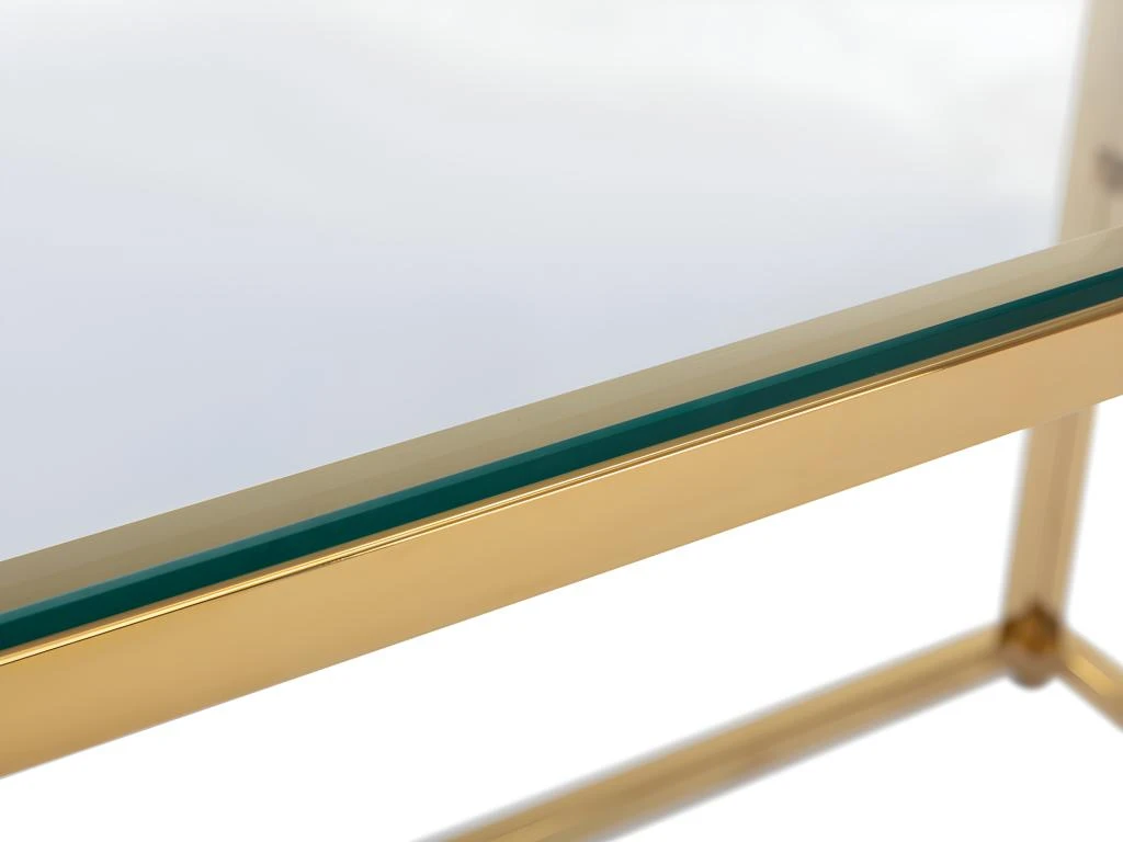 Bureau En Verre Trempé Et Acier - Doré Et Transparent - CLOTILDE De Pascal Morabito – Image 5