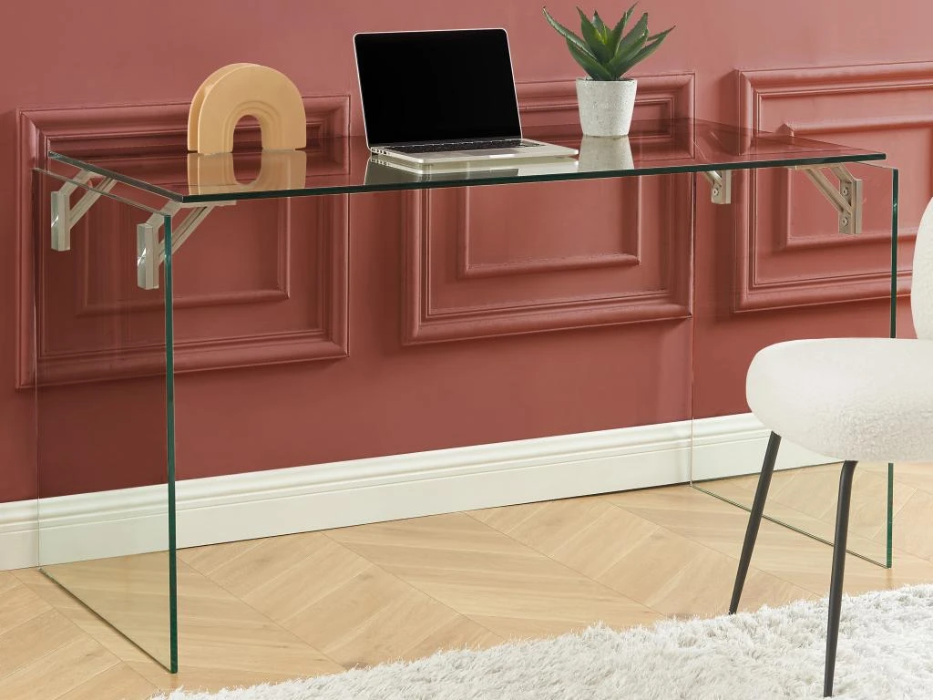 Bureau En Verre Trempé - Transparent - MADRO – Image 2