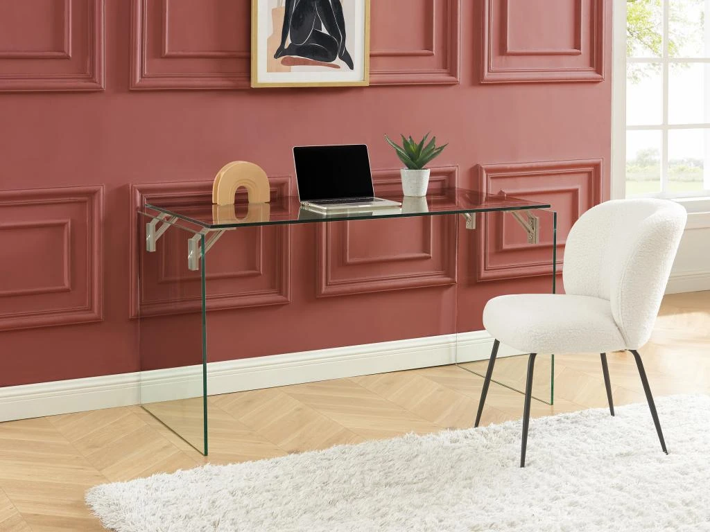 Bureau En Verre Trempé - Transparent - MADRO