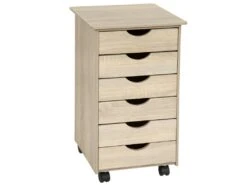 Caisson De Bureau Meuble En Bois Marron Chêne Clair 0508103