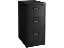 Armoire De Bureau Verrouillable étagère Meuble 3 Tiroirs Noir 08_0000376