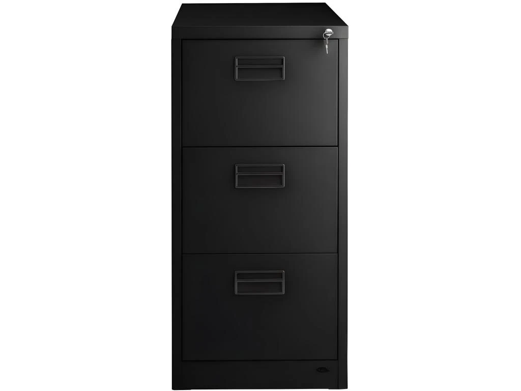Armoire De Bureau Verrouillable étagère Meuble 3 Tiroirs Noir 08_0000376 – Image 3