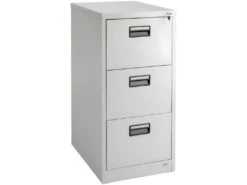 Armoire De Bureau Verrouillable étagère Meuble 3 Tiroirs Gris 08_0000375
