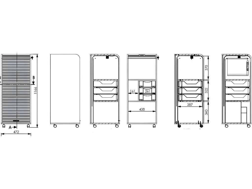 Caisson De Bureau Blanc à Roulettes 108 Cm - Coloris: Scene New York 504 – Image 2