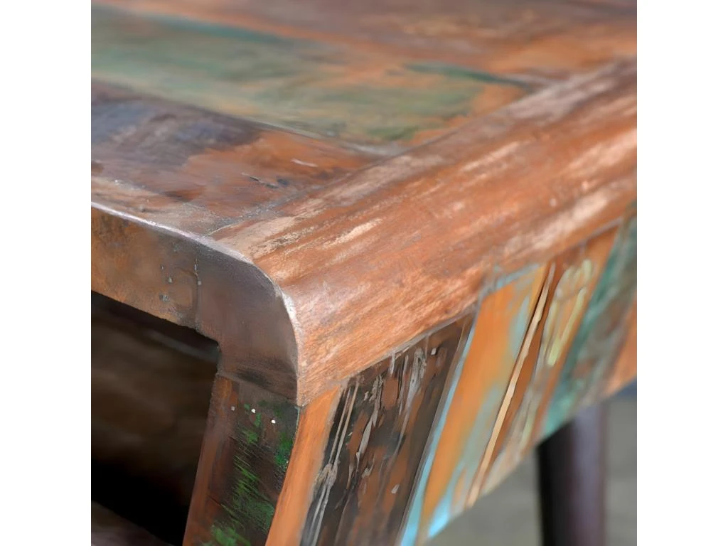 Bureau Table Meuble Travail Informatique Avec Pieds En Fer Bois De Récupération 0502066 – Image 3