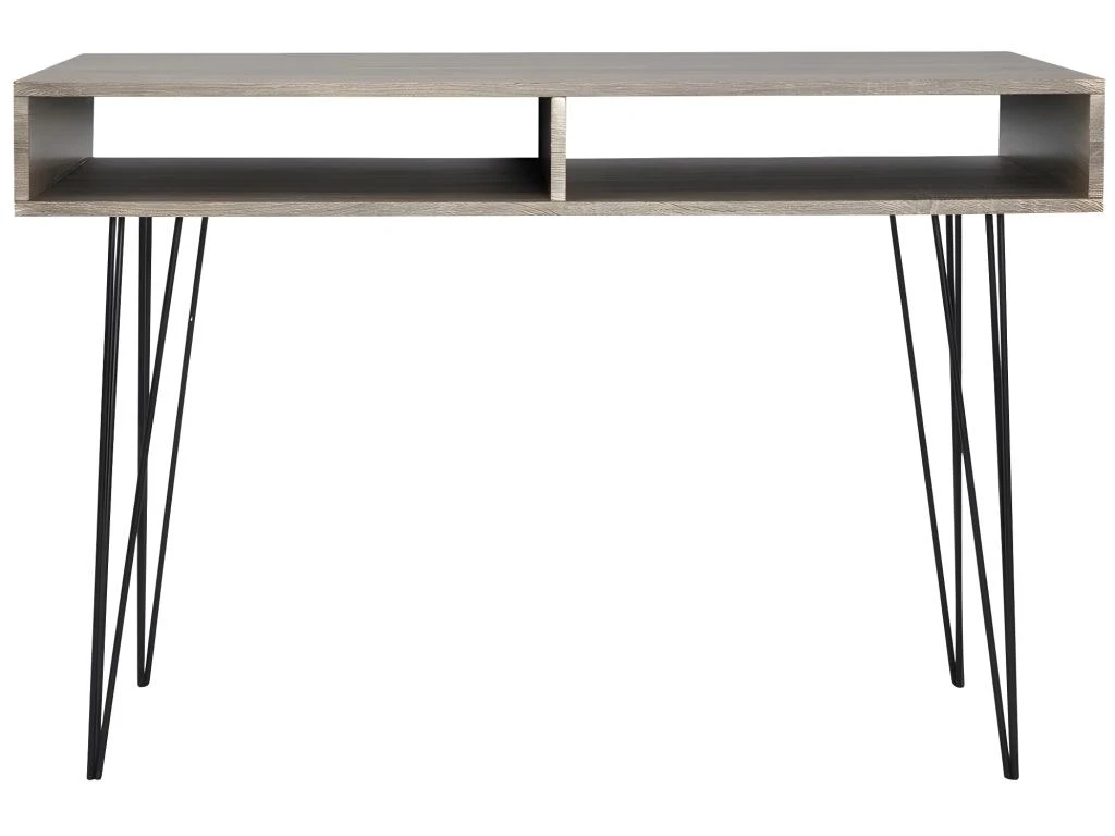 Bureau Table Meuble Travail Informatique Avec 2 Compartiments Gris 0502061/2 – Image 2