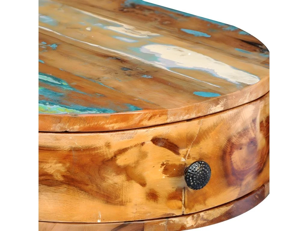 Bureau Table Meuble Travail Informatique En Bois Solide Recyclé Avec Pieds Broche En Fer 0502087 – Image 4